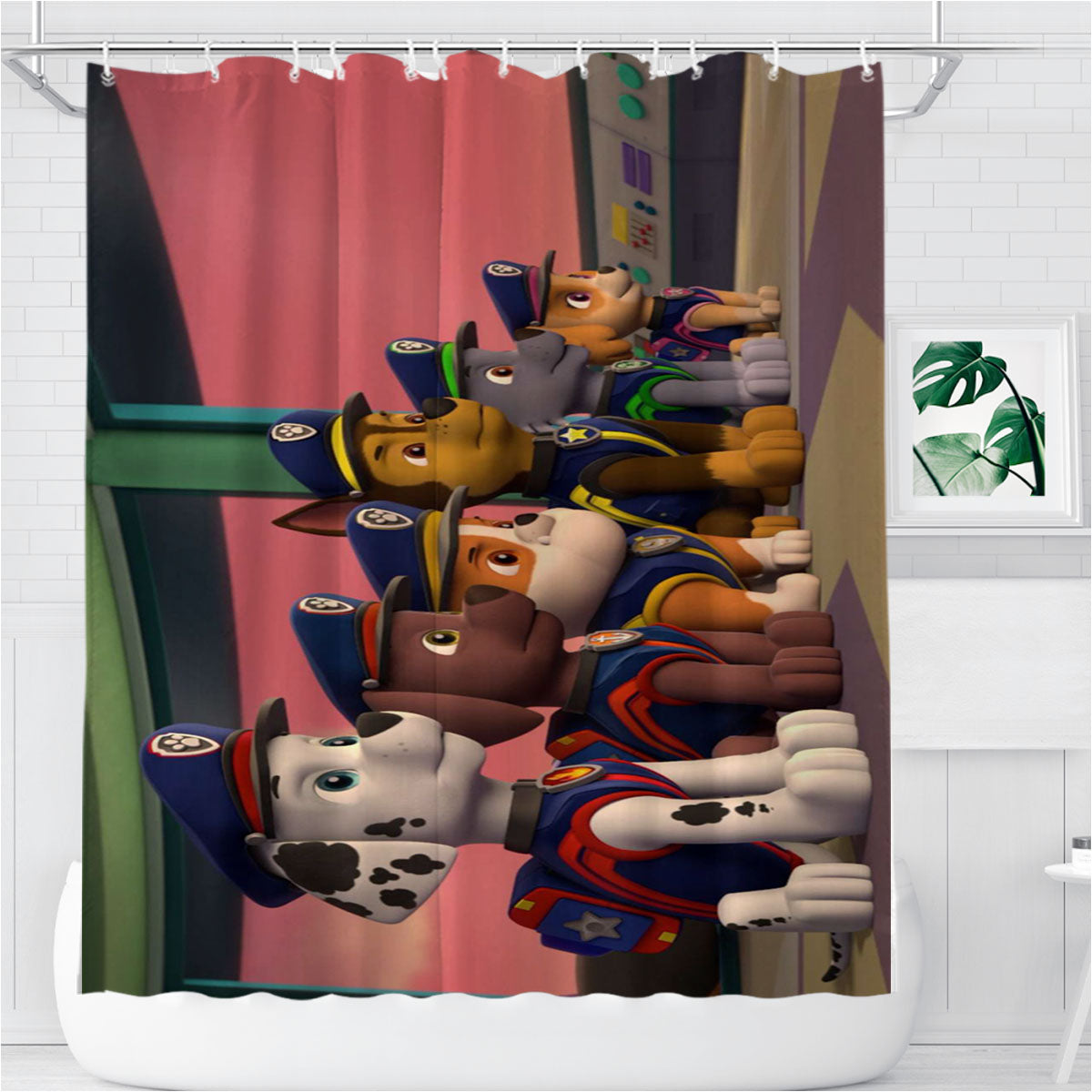 Meet Marshall Paw Patrol Bathroom Shower Curtain Fabric Waterproof | 66 X 72 Inch