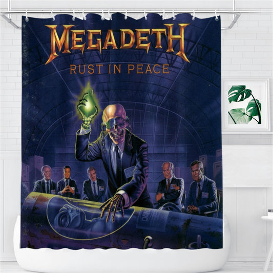 Personalized Megadeth Rust In Peace Shower Curtain Farmhouse Bathroom Decor