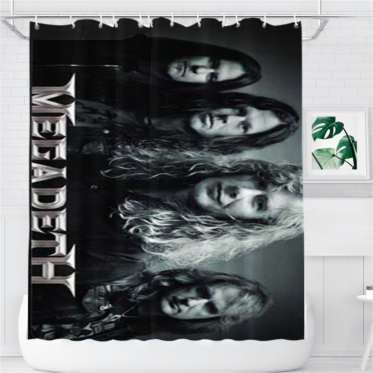 Megadeth Silver Bathroom Shower Curtain Fabric Waterproof | 66 X 72 Inch