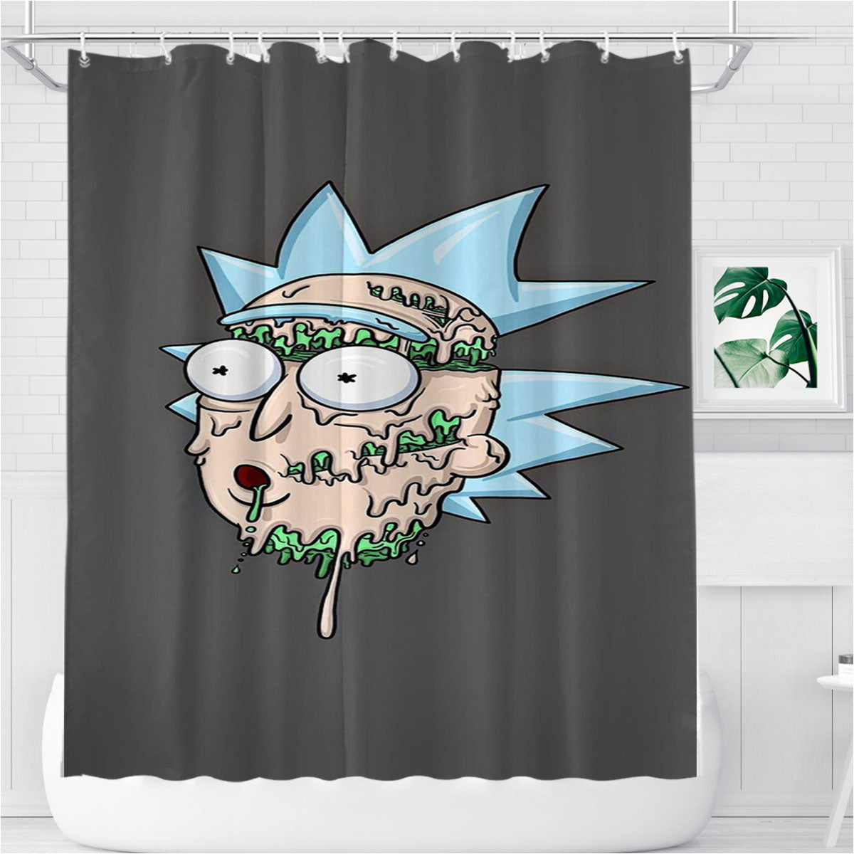 Melting Rick Bathroom Shower Curtain Fabric Waterproof | 66 X 72 Inch