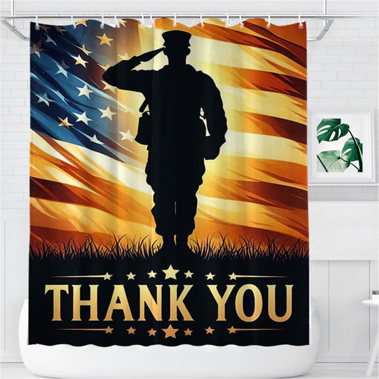 Memorial Day Bathroom Shower Curtain Fabric Waterproof
