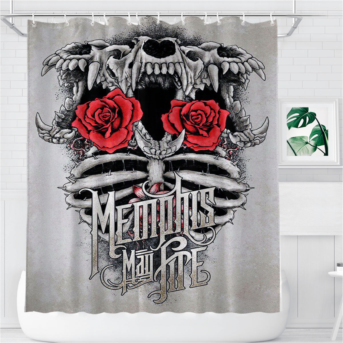Memphis May Fire Dahlia Bathroom Shower Curtain Fabric Waterproof | 66 X 72 Inch