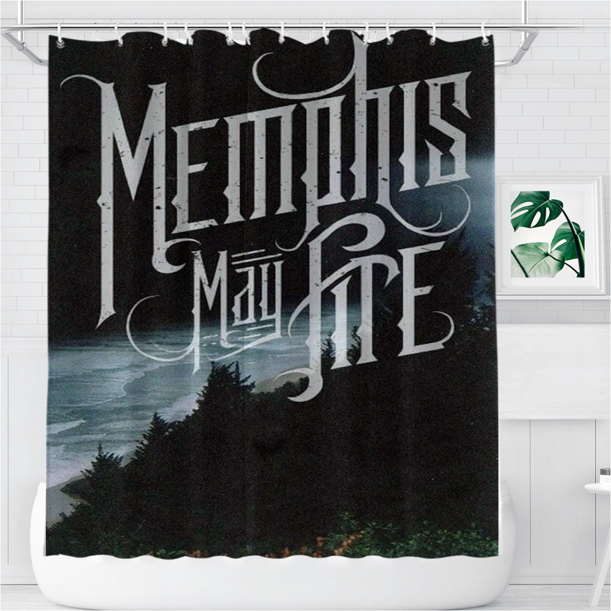 Memphis May Fire Forest Bathroom Shower Curtain Fabric Waterproof | 66 X 72 Inch