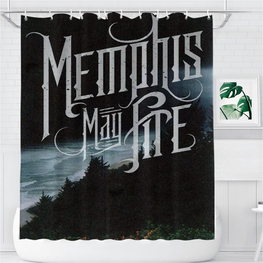 Personalized Memphis May Fire Forest Shower Curtain Farmhouse Bathroom Decor