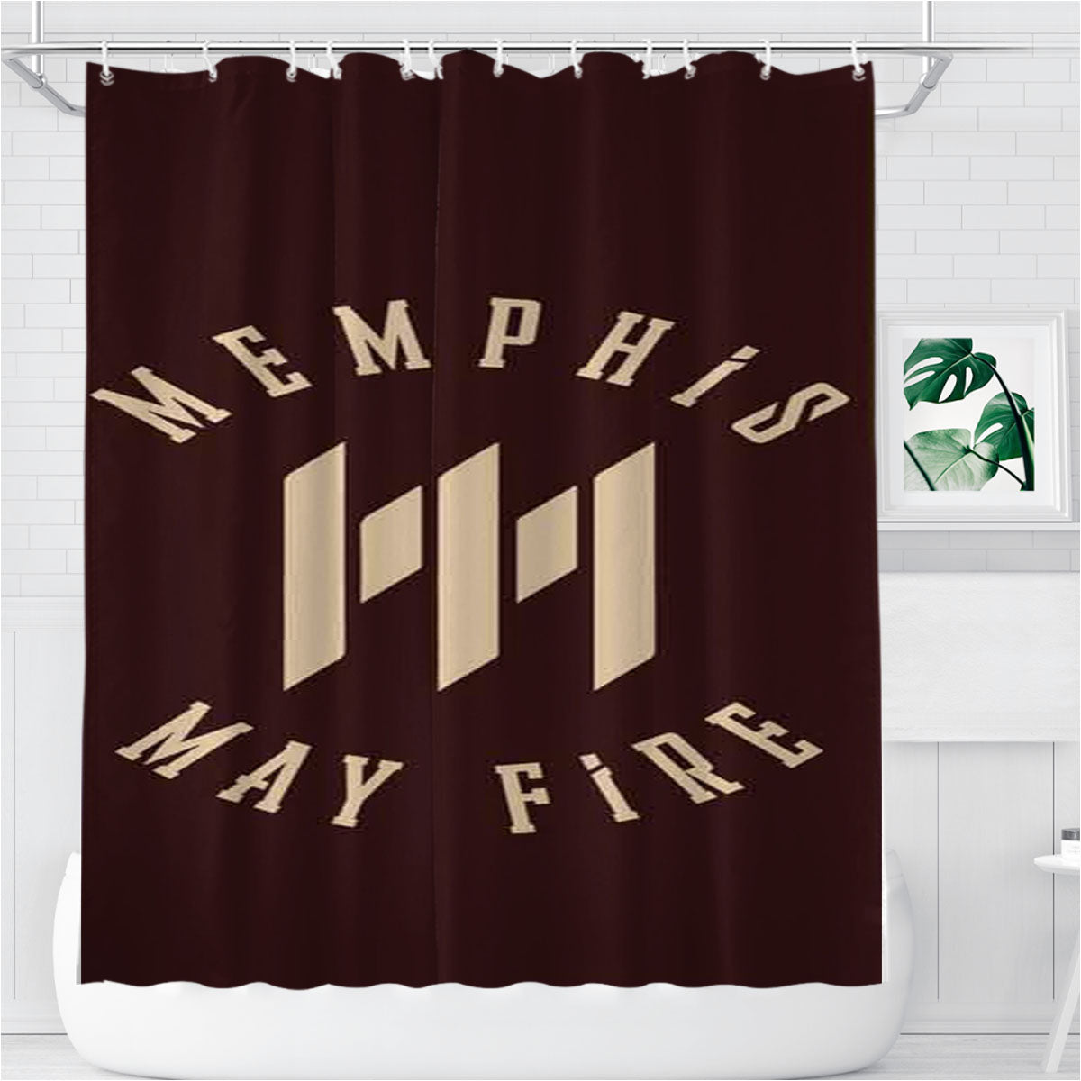 Memphis May Fire Logo Classic Bathroom Shower Curtain Fabric Waterproof | 66 X 72 Inch