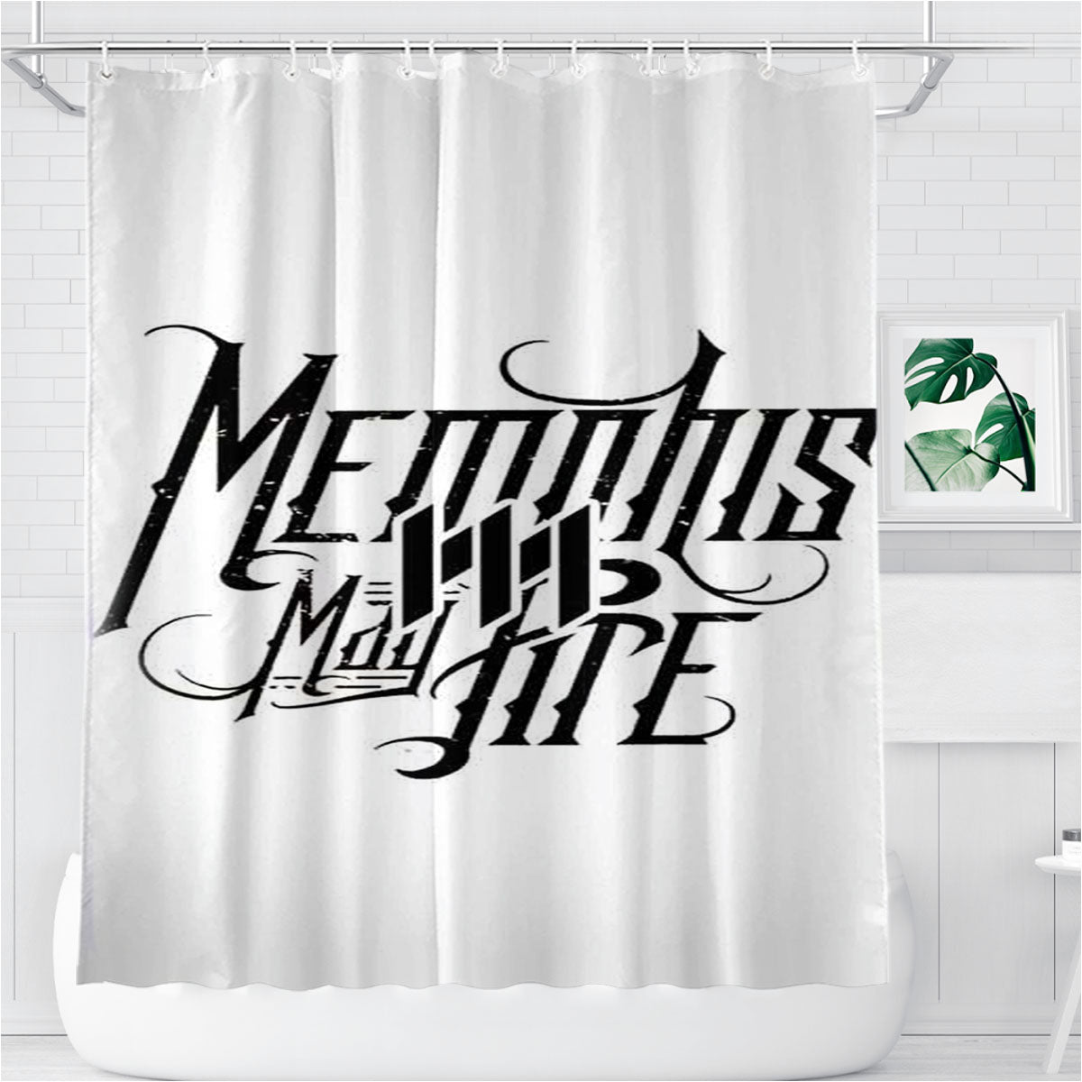 Memphis May Fire Logo Combination Title Bathroom Shower Curtain Fabric Waterproof | 66 X 72 Inch
