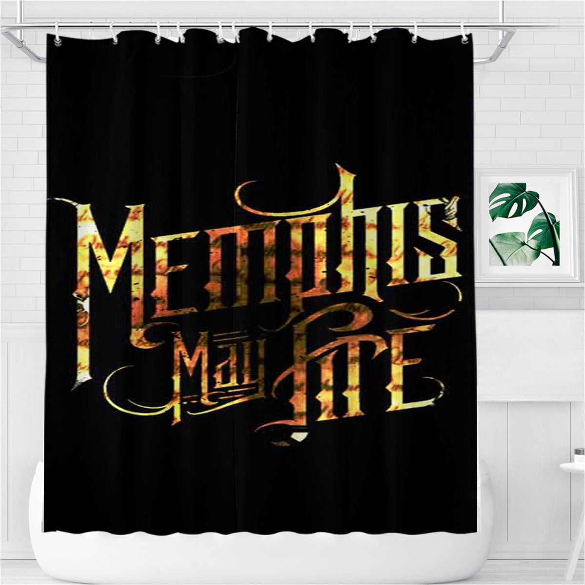 Memphis May Fire Logo Title Colour Bathroom Shower Curtain Fabric Waterproof | 66 X 72 Inch
