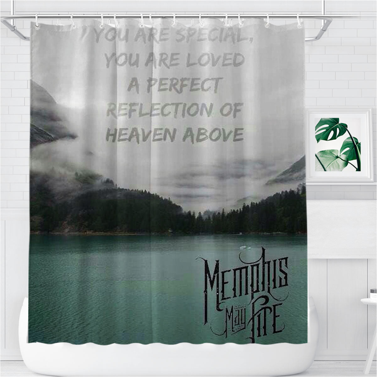 Memphis May Fire Sea White Sky Bathroom Shower Curtain Fabric Waterproof | 66 X 72 Inch