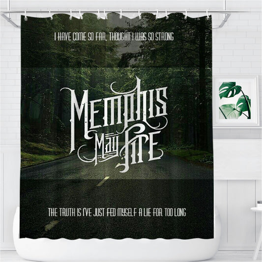Personalized Memphis May Fire Street Shower Curtain Farmhouse Bathroom Decor