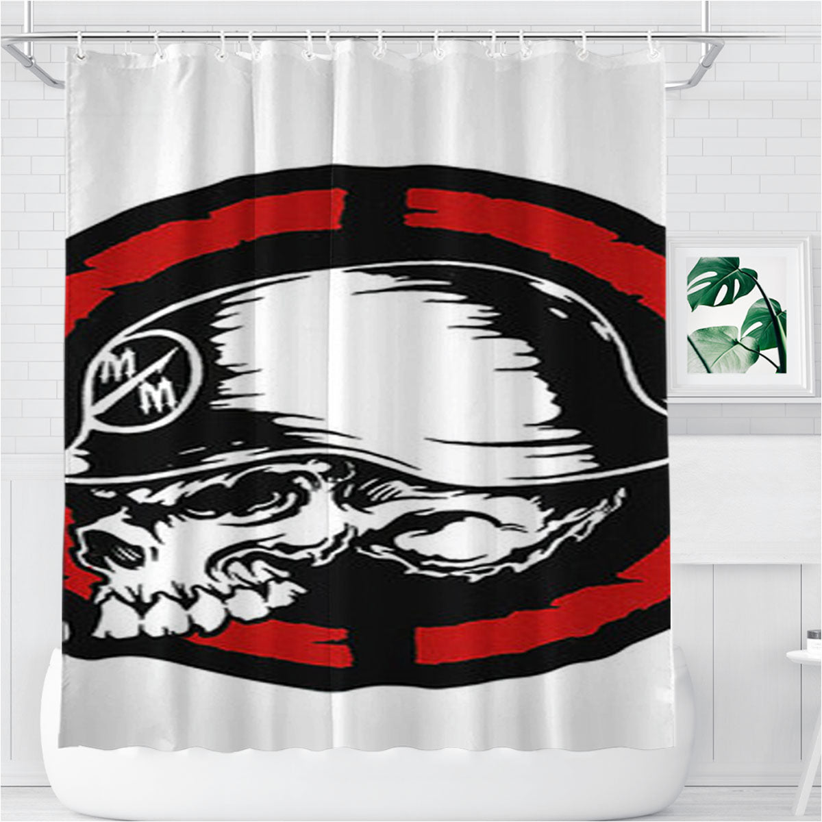 Metal Mulisha Symbols Bathroom Shower Curtain Fabric Waterproof | 66 X 72 Inch