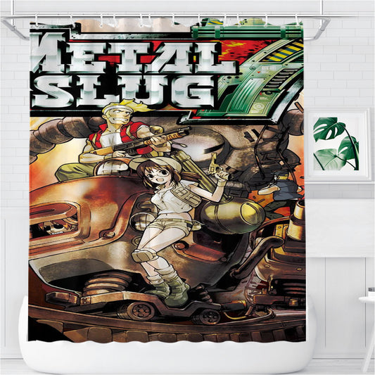 Personalized Metal Slug 7 Vintage Game Shower Curtain Farmhouse Bathroom Decor
