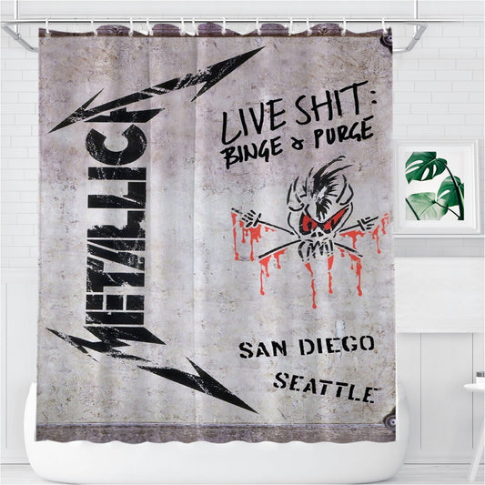 Personalized Metalica Live Shit Cover Shower Curtain Farmhouse Bathroom Decor
