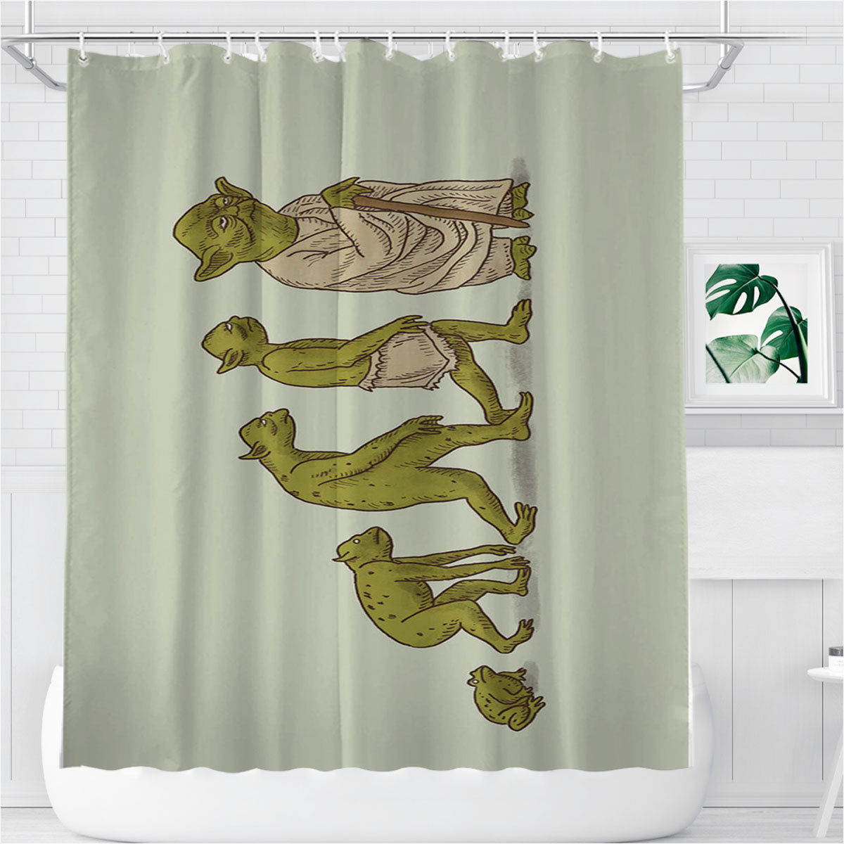 Metamorphosis Of Yoda Bathroom Shower Curtain Fabric Waterproof | 66 X 72 Inch