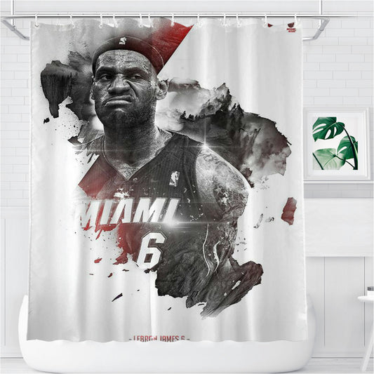 Miami 6 Nike Bathroom Shower Curtain Fabric Waterproof | 66 X 72 Inch