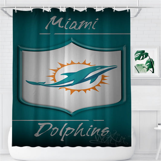 Miami Dolphins, Afc, Charles Harris Bathroom Shower Curtain Fabric Waterproof | 66 X 72 Inch