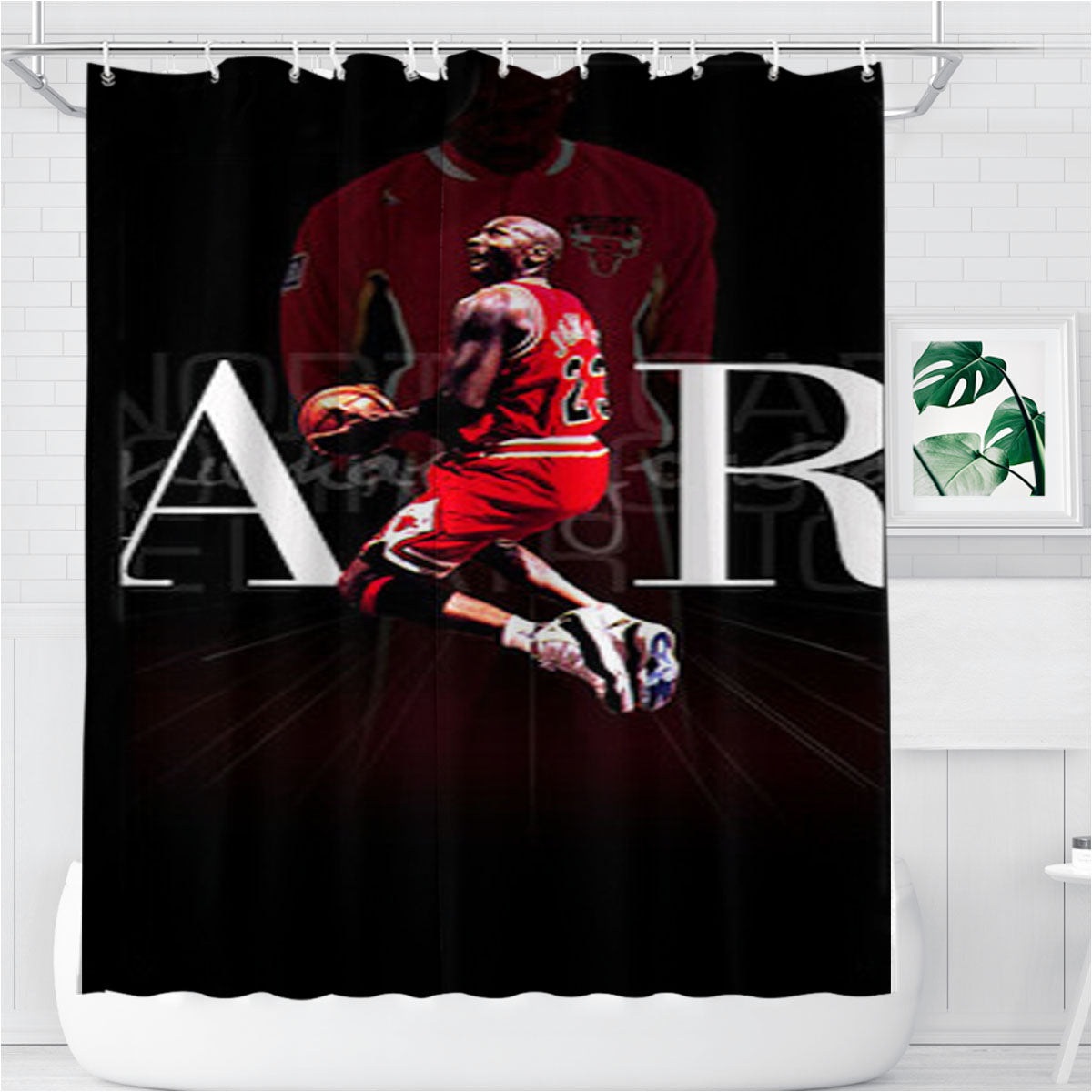 Michael Jordan Air Bathroom Shower Curtain Fabric Waterproof | 66 X 72 Inch