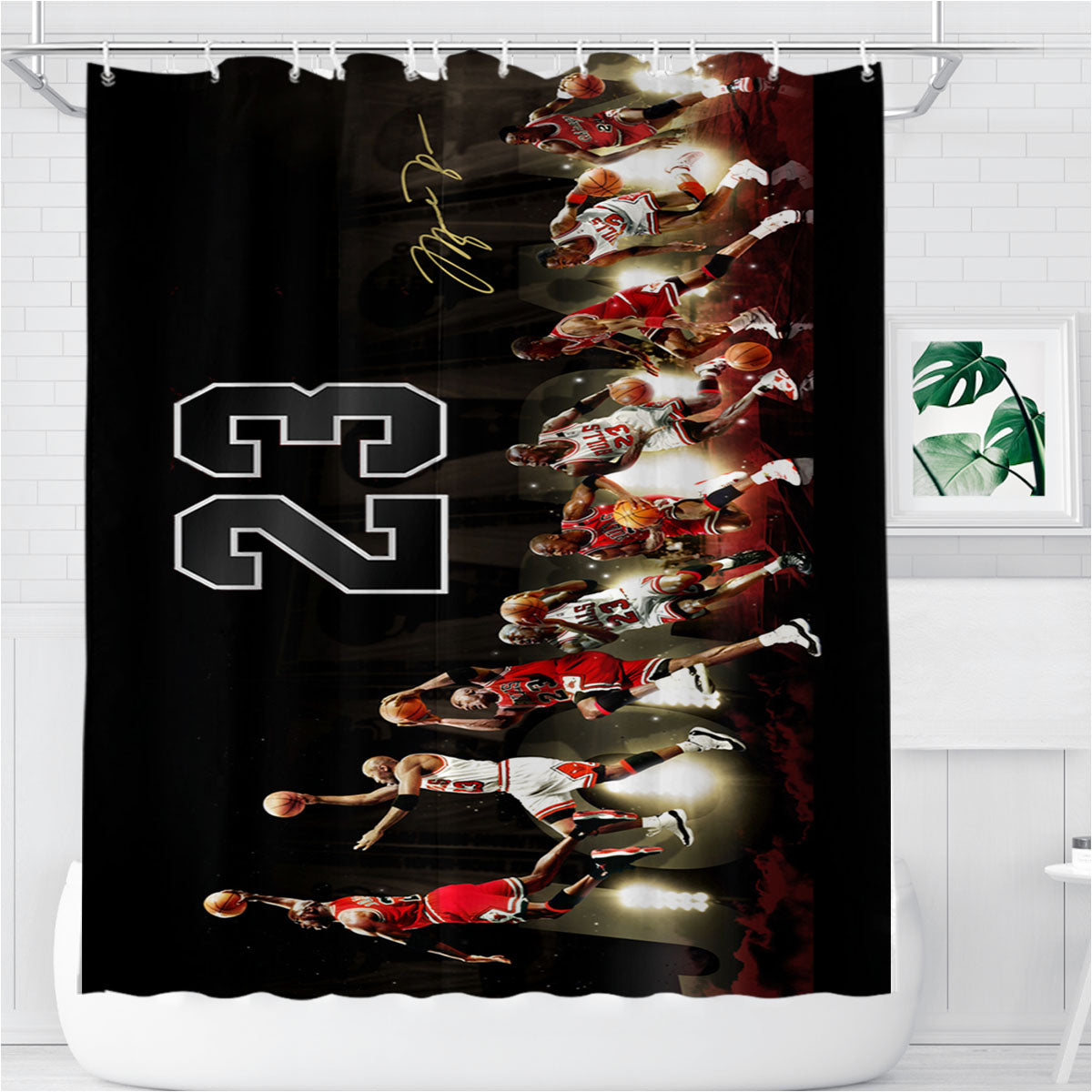 Michael Jordan Air 23 Bathroom Shower Curtain Fabric Waterproof | 66 X 72 Inch