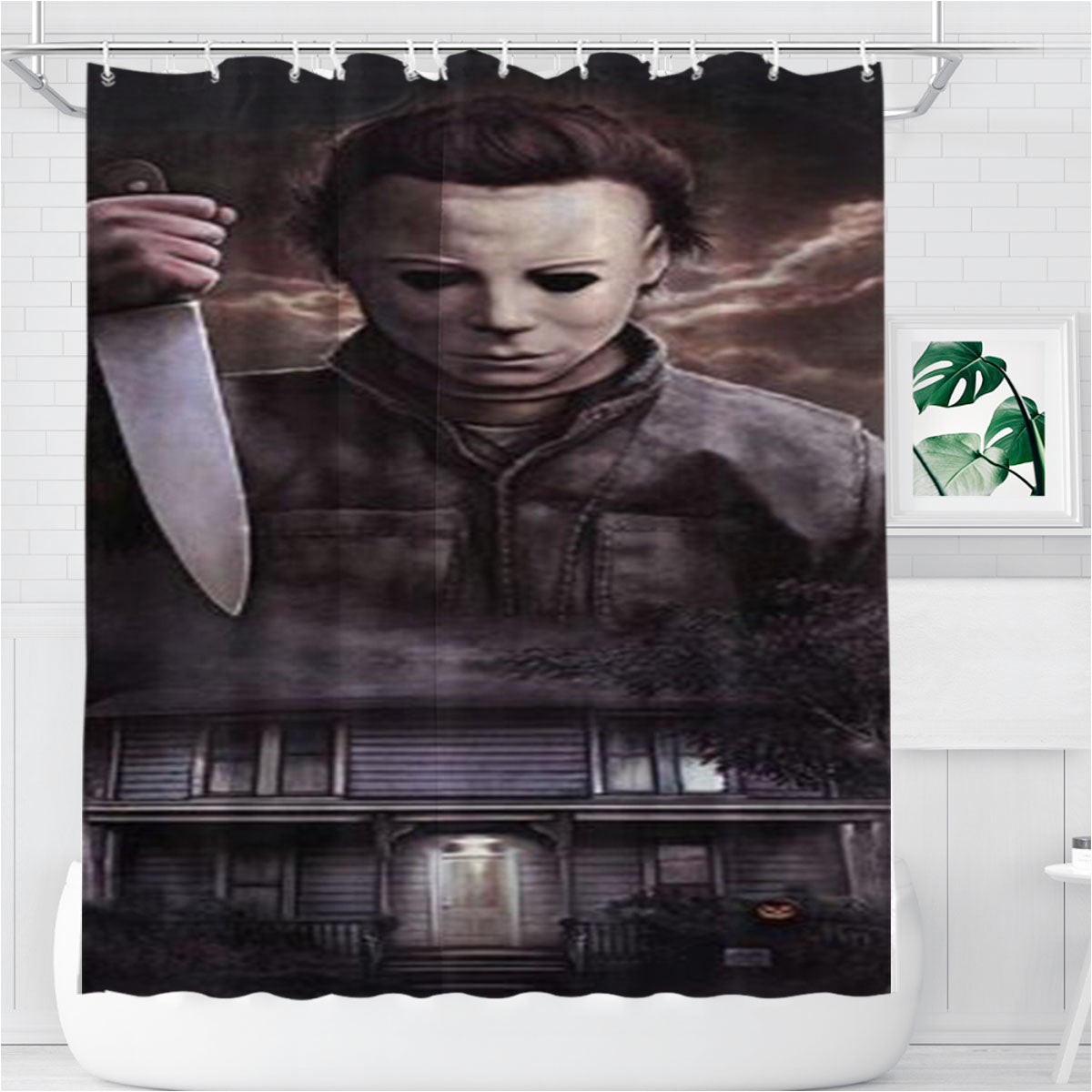 Michael Myers Bathroom Shower Curtain Fabric Waterproof | 66 X 72 Inch