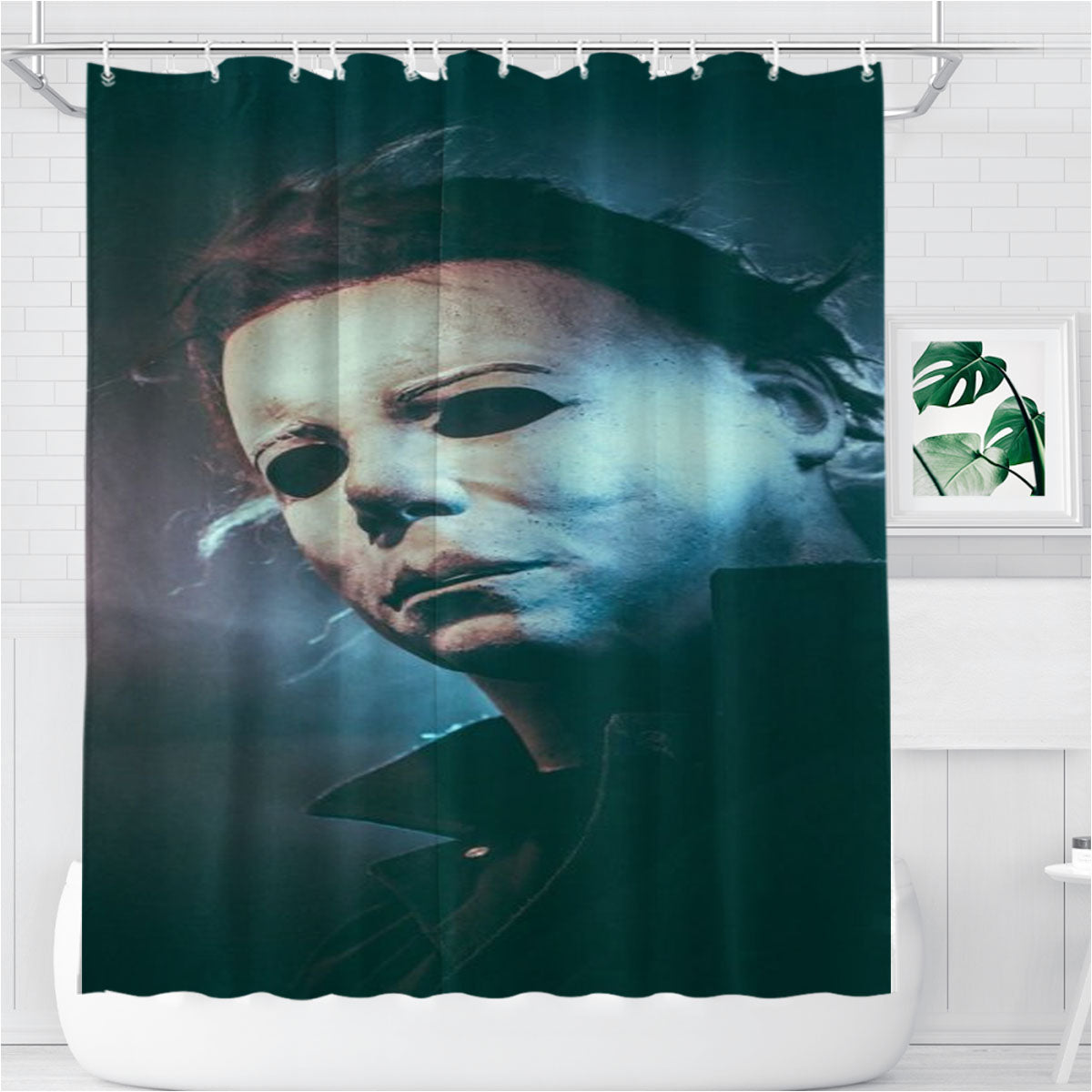 Michael Myers Mask Halloween Horror Bathroom Shower Curtain Fabric Waterproof | 66 X 72 Inch