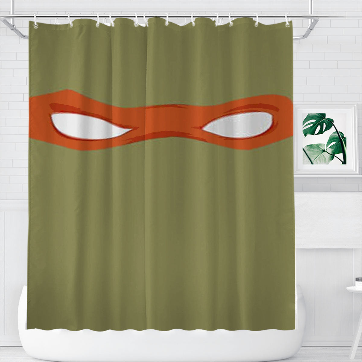 Michelangelo Tmnt Bathroom Shower Curtain Fabric Waterproof | 66 X 72 Inch