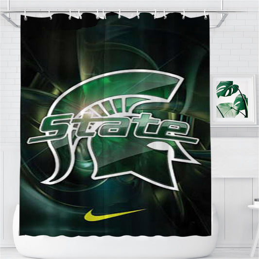 Michigan State Nike Bathroom Shower Curtain Fabric Waterproof | 66 X 72 Inch