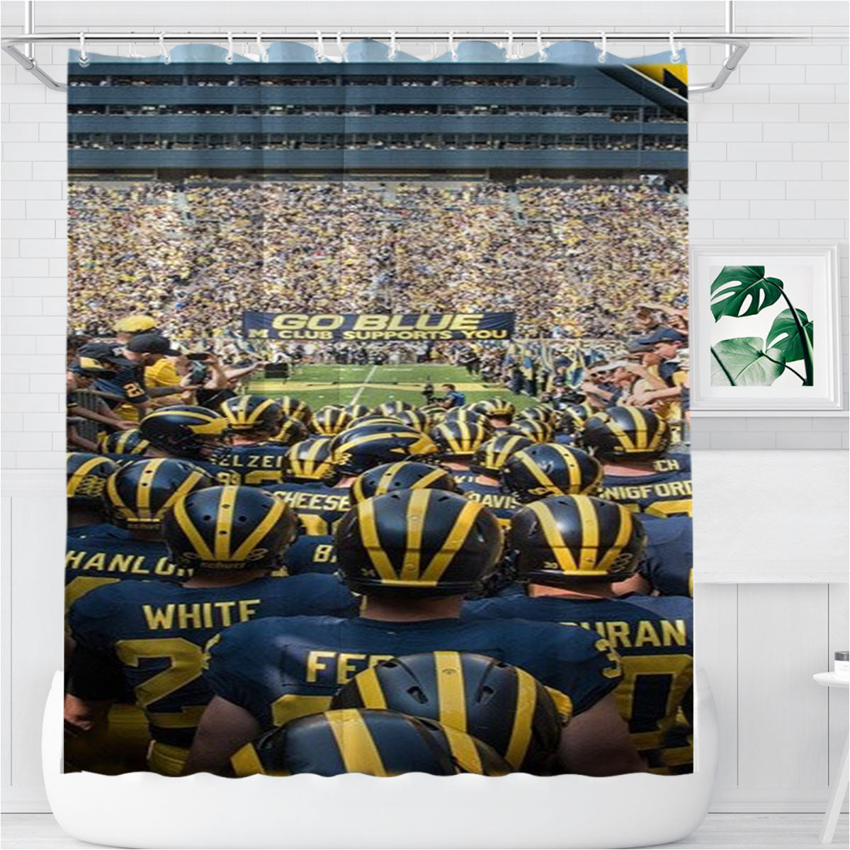 Michigan Wolverines 3 Bathroom Shower Curtain Fabric Waterproof | 66 X 72 Inch