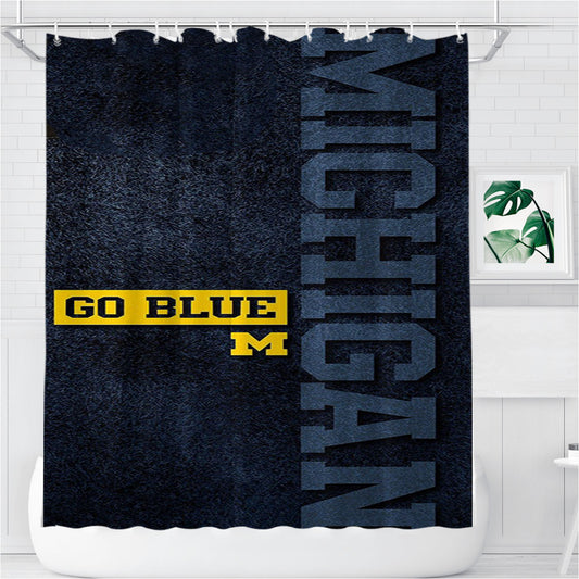 Michigan Wolverines Football 10 Bathroom Shower Curtain Fabric Waterproof