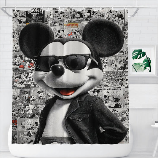 Mickey Mouse Bathroom Shower Curtain Fabric Waterproof | 66 X 72 Inch