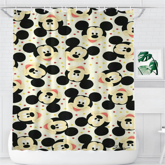 Mickey Mouse Disney Pattern Bathroom Shower Curtain Fabric Waterproof