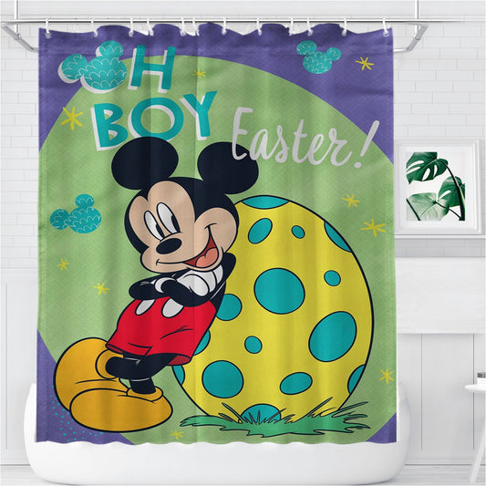 Mickey Mouse Easter Bathroom Shower Curtain Fabric Waterproof