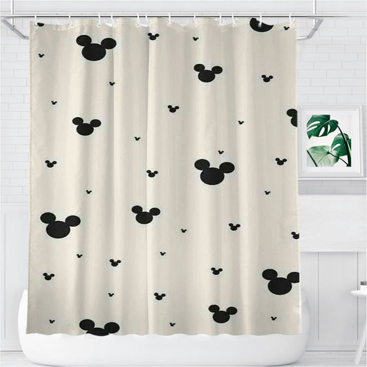 Mickey Mouse Pattern Bathroom Shower Curtain Fabric Waterproof | 66 X 72 Inch