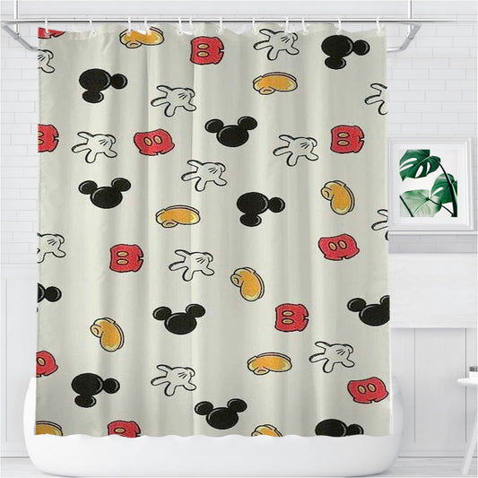 Mickey Pattern Back Case Phone Bathroom Shower Curtain Fabric Waterproof | 66 X 72 Inch