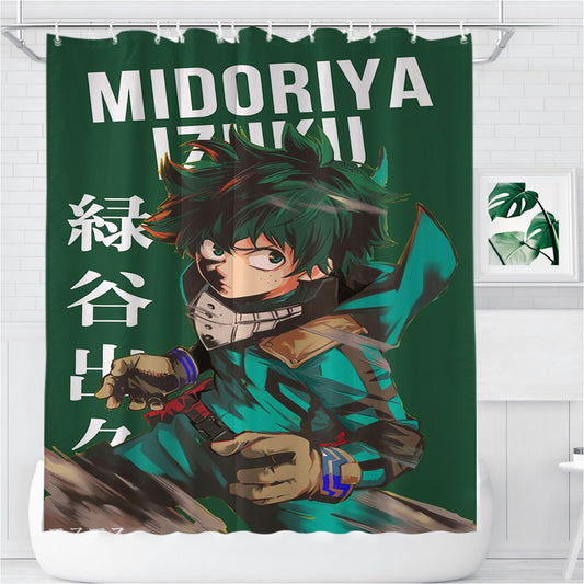 Personalized Midoriya Izuku Boku No Hero Academia Shower Curtain Farmhouse Bathroom Decor