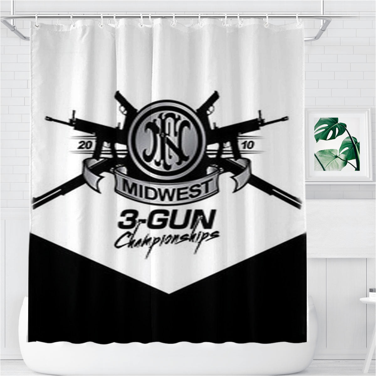 Midwest Gun Championship Bathroom Shower Curtain Fabric Waterproof | 66 X 72 Inch