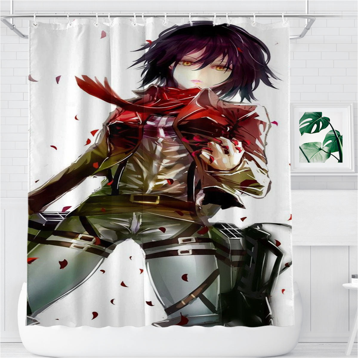 Mikasa'S Quote Bathroom Shower Curtain Fabric Waterproof | 66 X 72 Inch