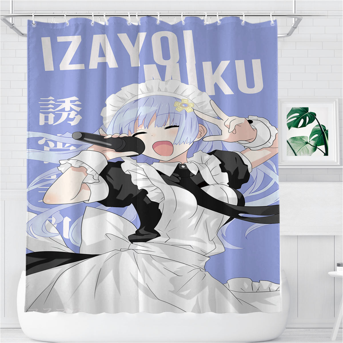 Miku Izayoi Date A Live Anime Bathroom Shower Curtain Fabric Waterproof | 66 X 72 Inch