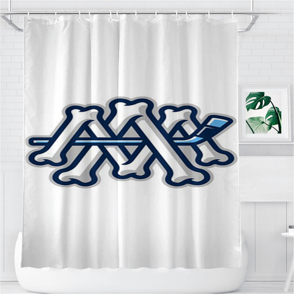 Milwaukee Admirals Icon Bathroom Shower Curtain Fabric Waterproof | 66 X 72 Inch