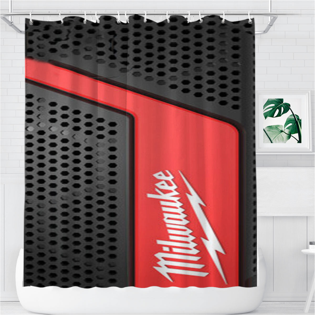 Milwaukee Fuel Bathroom Shower Curtain Fabric Waterproof | 66 X 72 Inch