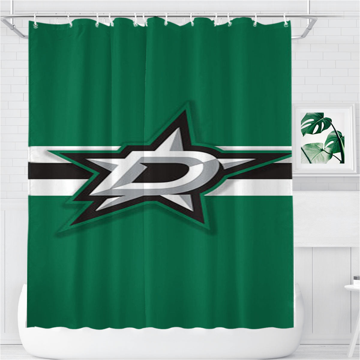 Milwaukee Logo Green Bathroom Shower Curtain Fabric Waterproof | 66 X 72 Inch