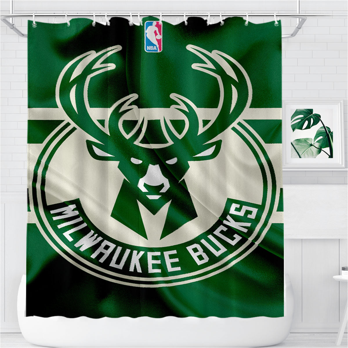 Milwaukee Wisconsin Logo Bathroom Shower Curtain Fabric Waterproof | 66 X 72 Inch