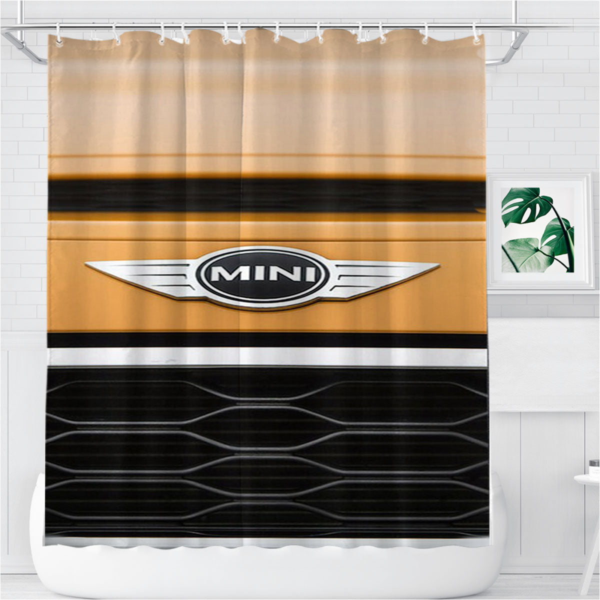 Mini Cooper 1 Bathroom Shower Curtain Fabric Waterproof | 66 X 72 Inch
