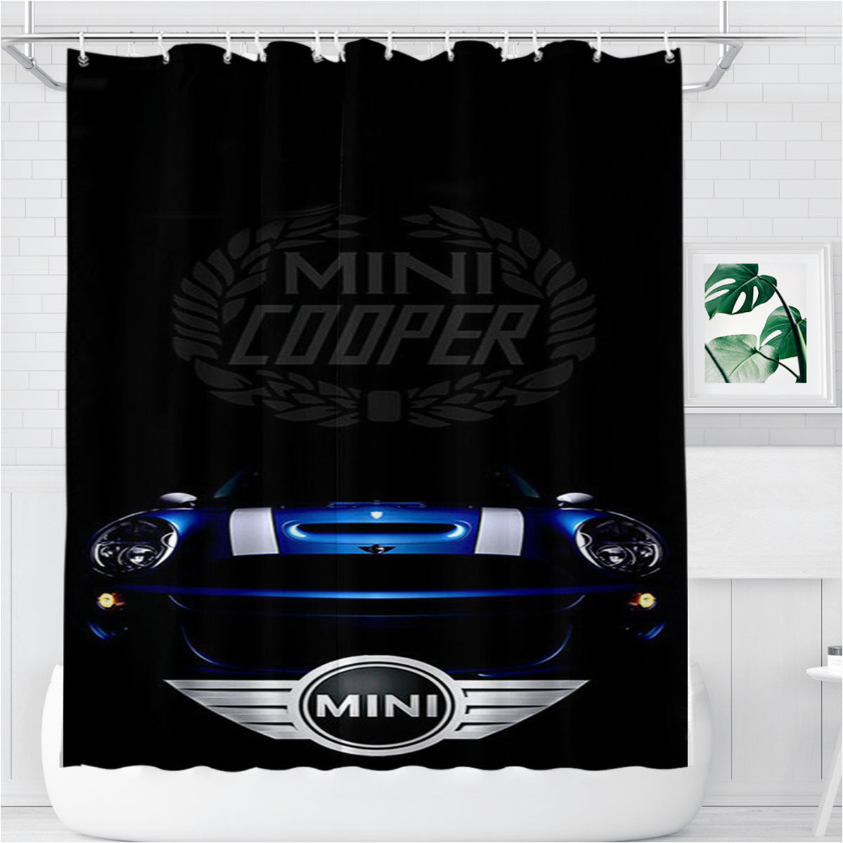 Mini Cooper 3 Bathroom Shower Curtain Fabric Waterproof | 66 X 72 Inch