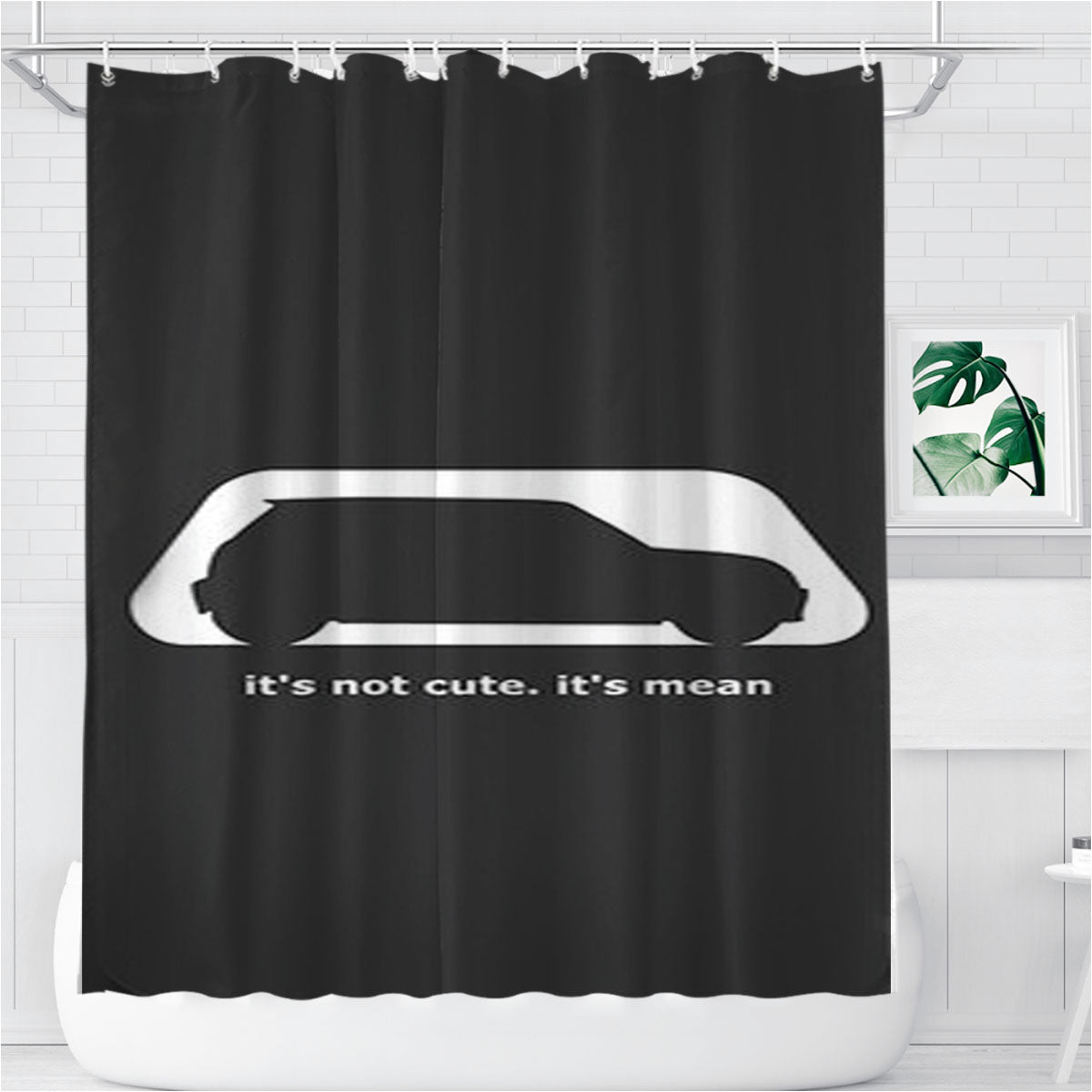 Mini Cooper Its Not Cute Its Mean Bathroom Shower Curtain Fabric Waterproof | 66 X 72 Inch
