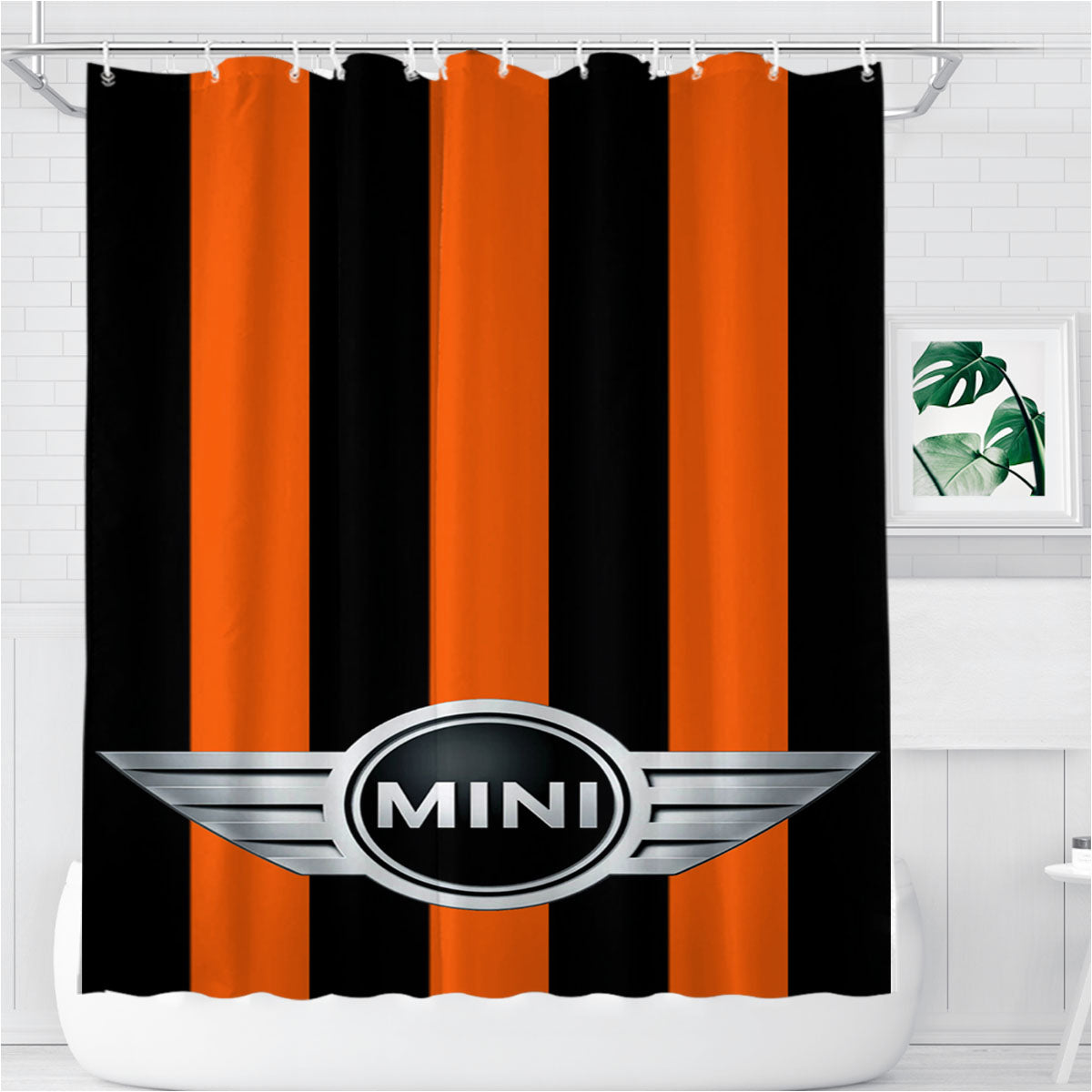 Mini Cooper Logo Bathroom Shower Curtain Fabric Waterproof | 66 X 72 Inch