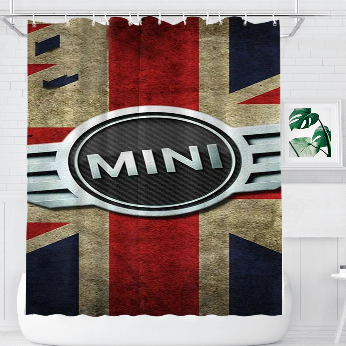 Mini Cooper Logo 3 Bathroom Shower Curtain Fabric Waterproof | 66 X 72 Inch