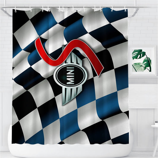 Personalized Mini Cooper S Shower Curtain Farmhouse Bathroom Decor
