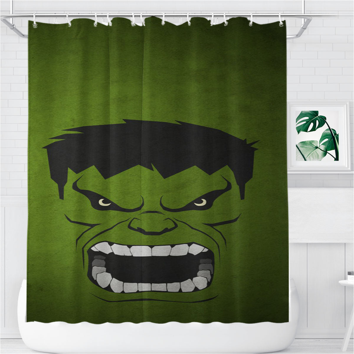 Minimalist Grunge Hulk Bathroom Shower Curtain Fabric Waterproof | 66 X 72 Inch