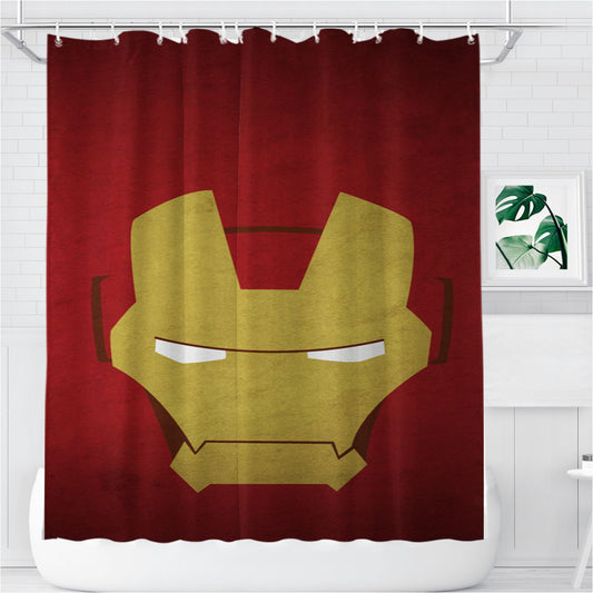 Personalized Minimalist Grunge Iron Man Shower Curtain Farmhouse Bathroom Decor
