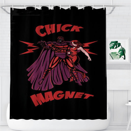 Personalized Minimalistic Funny Magneto Shower Curtain Farmhouse Bathroom Decor