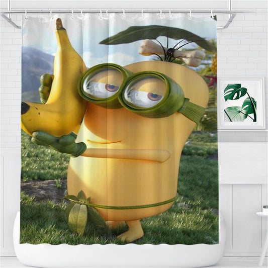 Personalized Minion Banana 3 3 Shower Curtain Farmhouse Bathroom Decor